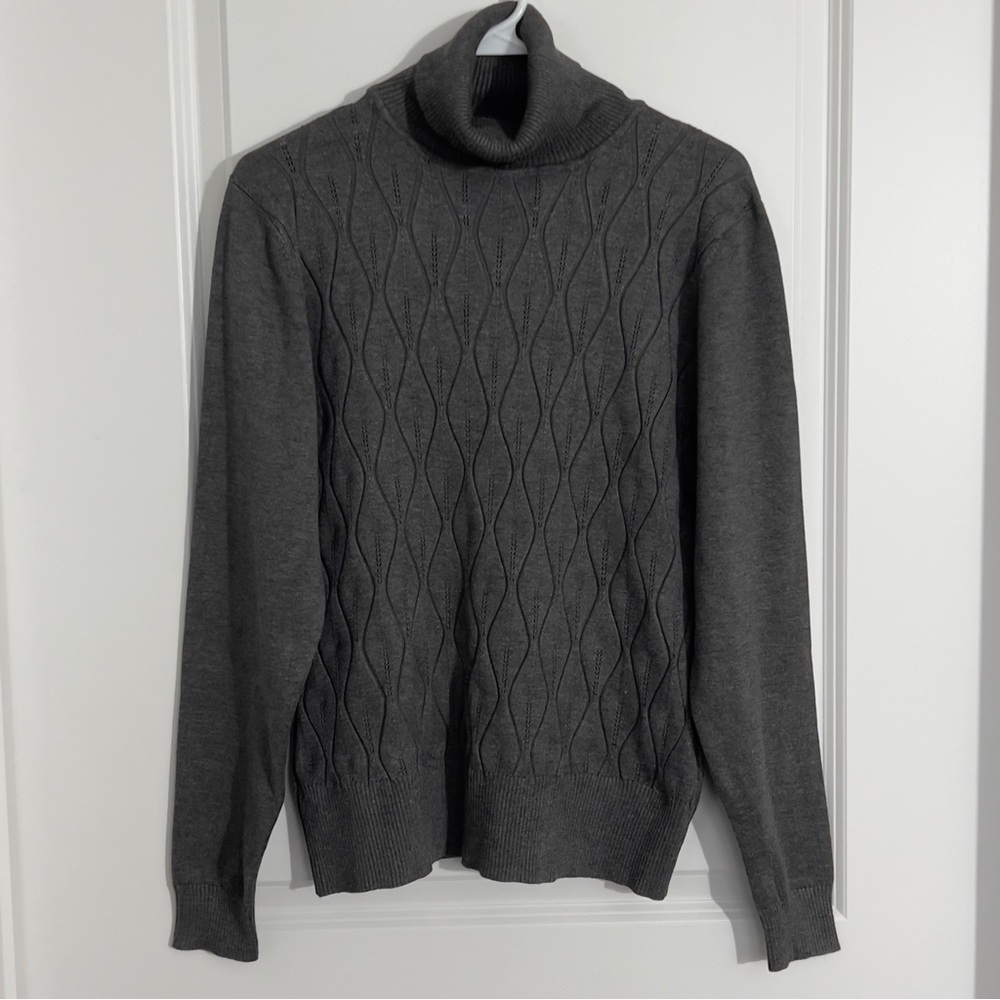 Estrna Jane Grey Turtleneck Sweater Size XL